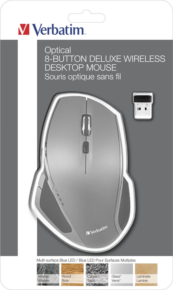 WIRELESS DESKTOP MOUSE DELUXE 8 BUTTON BLUE LED thumbnail