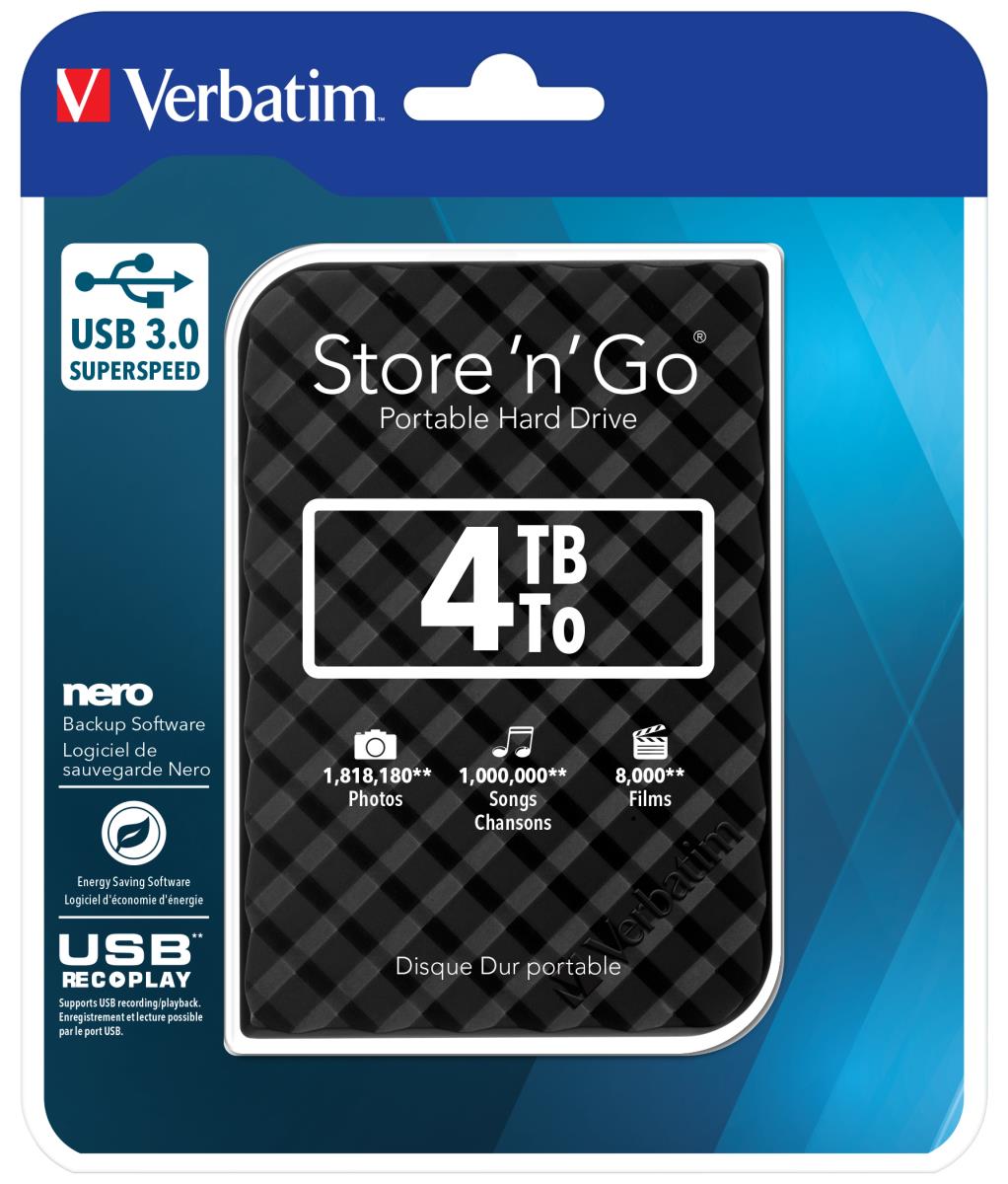 Store 'n' Go USB 3.0 portable Hard Drive 4TB Black thumbnail