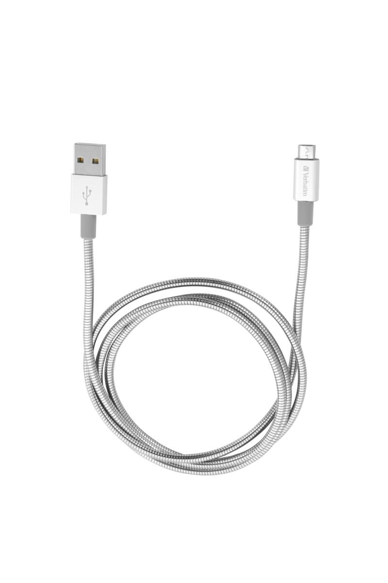 MICRO B USB CABLE SYNC & CHARGE 100CM SILVER thumbnail