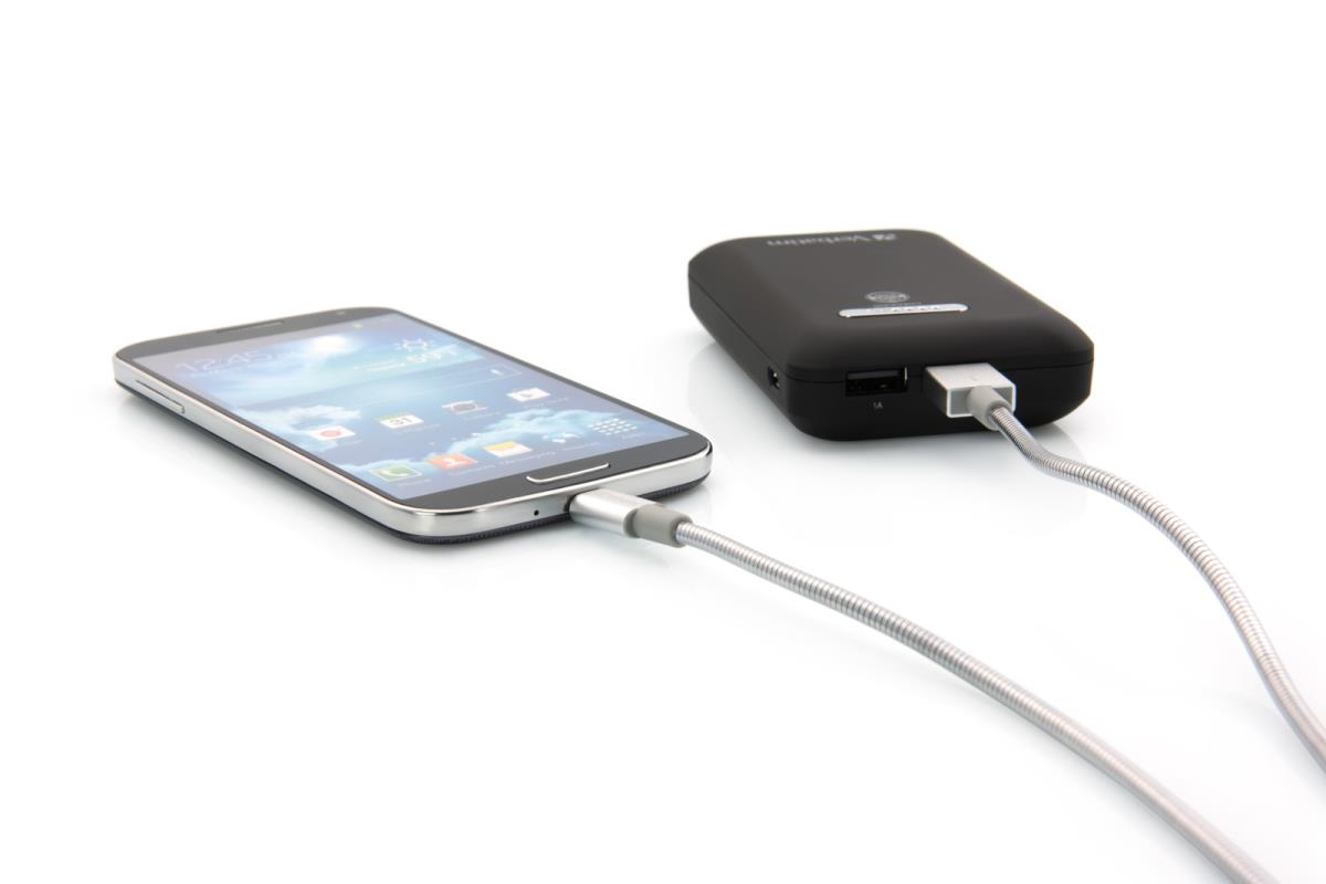 MICRO B USB CABLE SYNC & CHARGE 100CM SILVER thumbnail