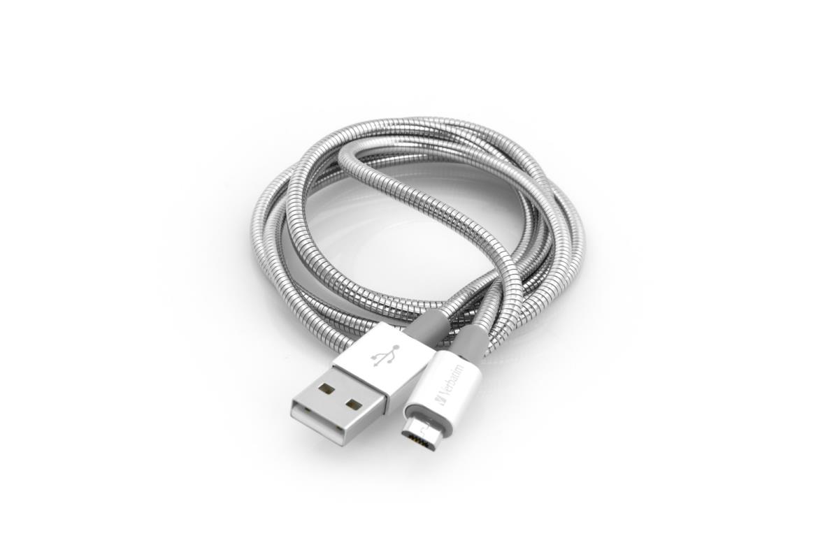 MICRO B USB CABLE SYNC & CHARGE 100CM SILVER thumbnail