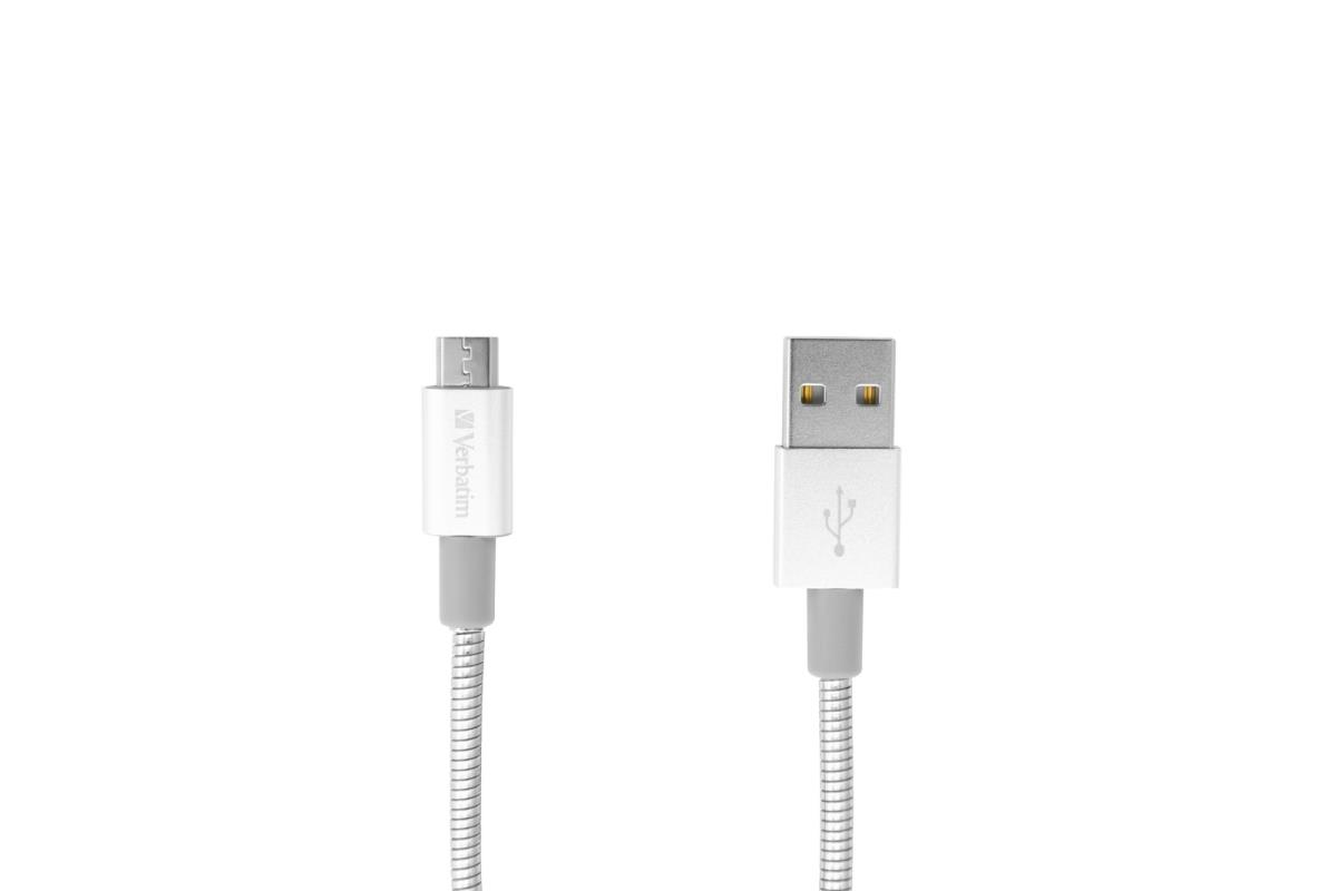 MICRO B USB CABLE SYNC & CHARGE 100CM SILVER thumbnail