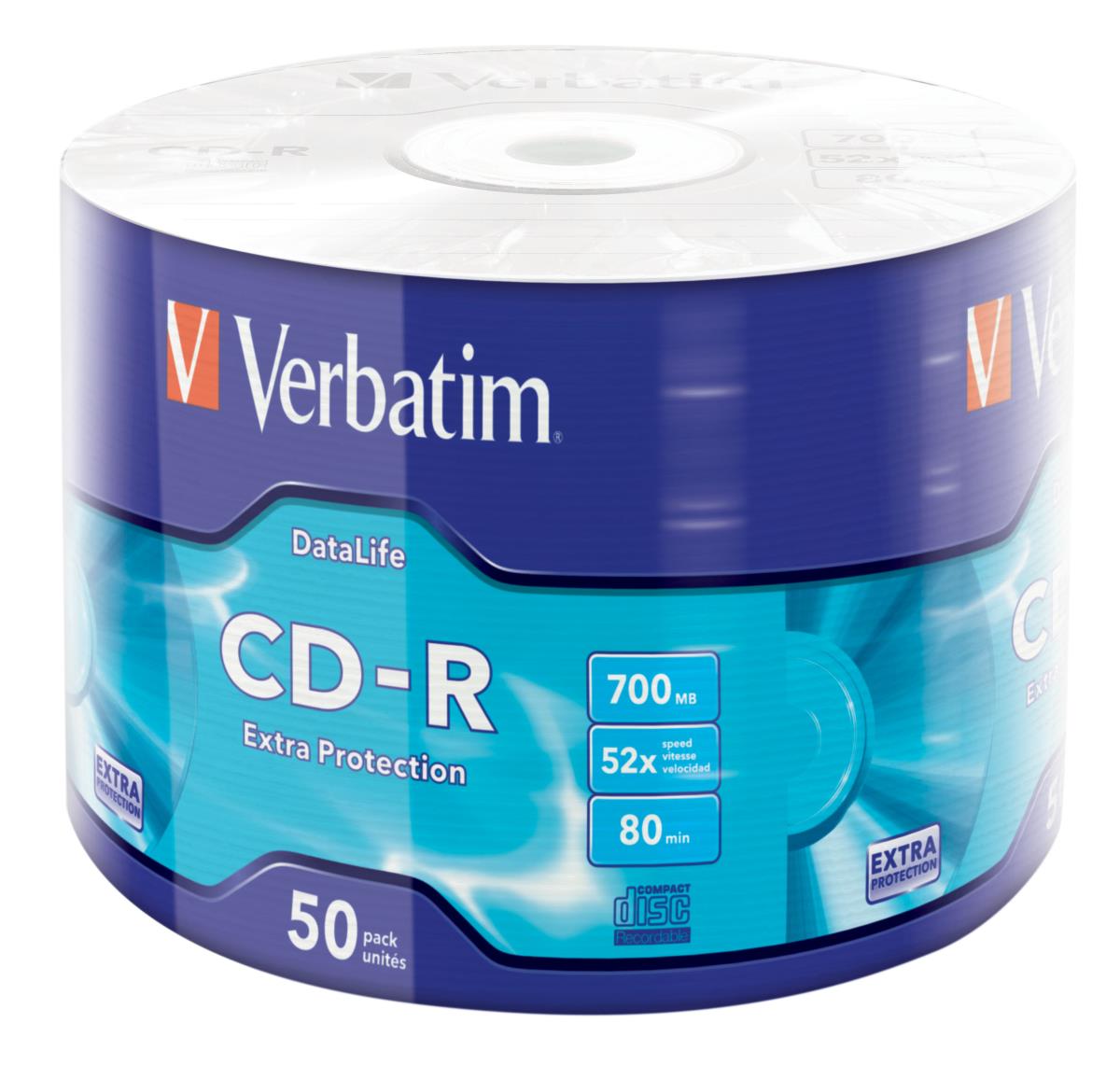 CD-R 700MB 52X EXTRA PROTECTION 50 PK WRAP thumbnail