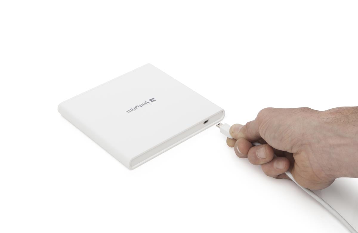 External Slimline USB 2.0 DVD Writer White thumbnail