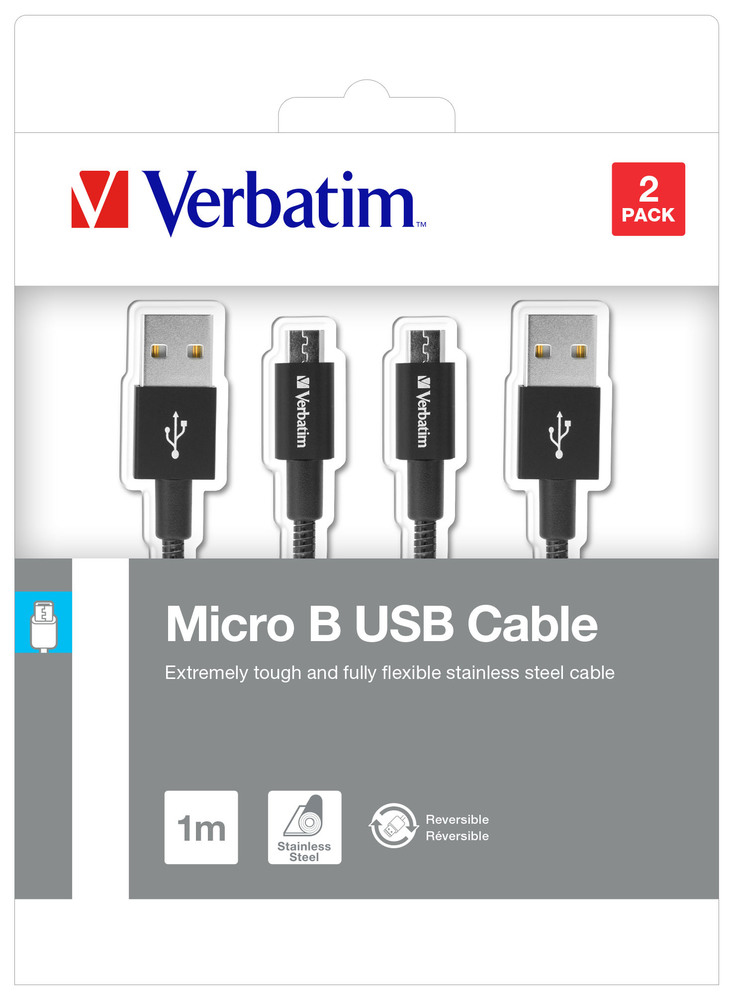 MICRO B USB CABLE SYNC & CHARGE 100CM BLACK thumbnail