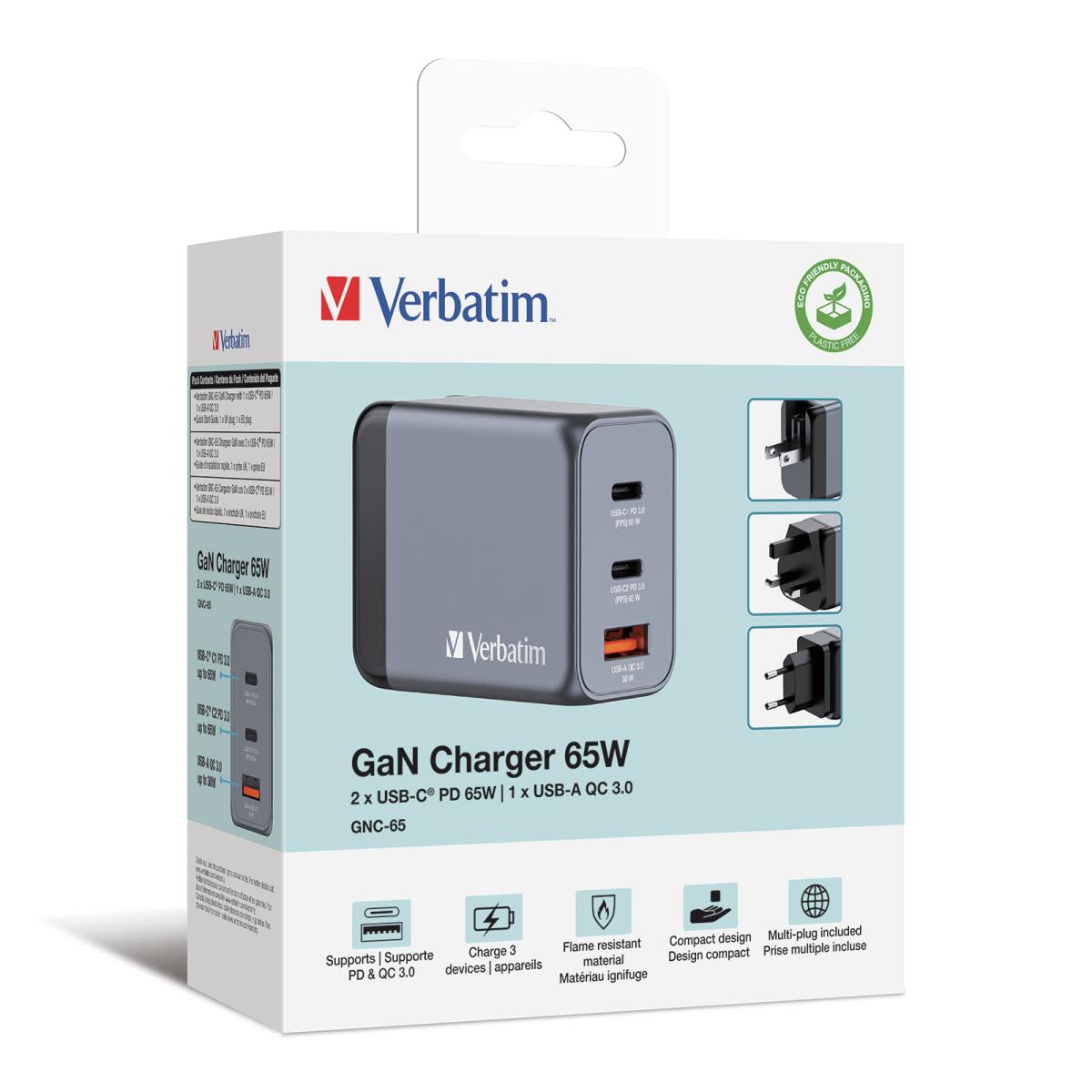 65W 3-Port GaN Wall Charger thumbnail