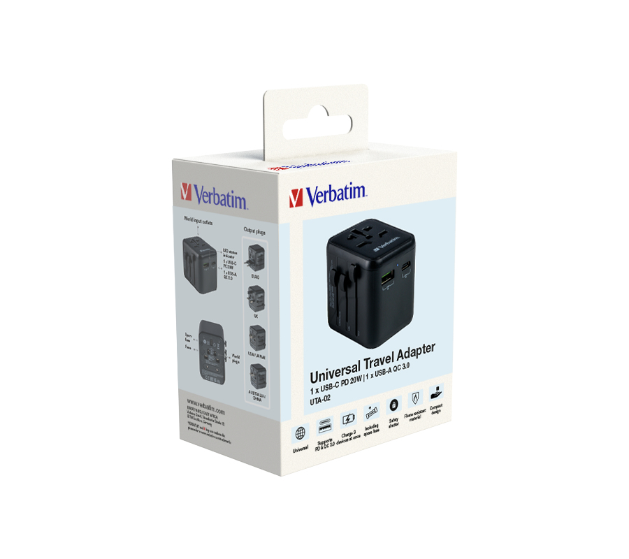 Universal Travel Adapter UTA-02 PD20W / QC / 1xUSB thumbnail