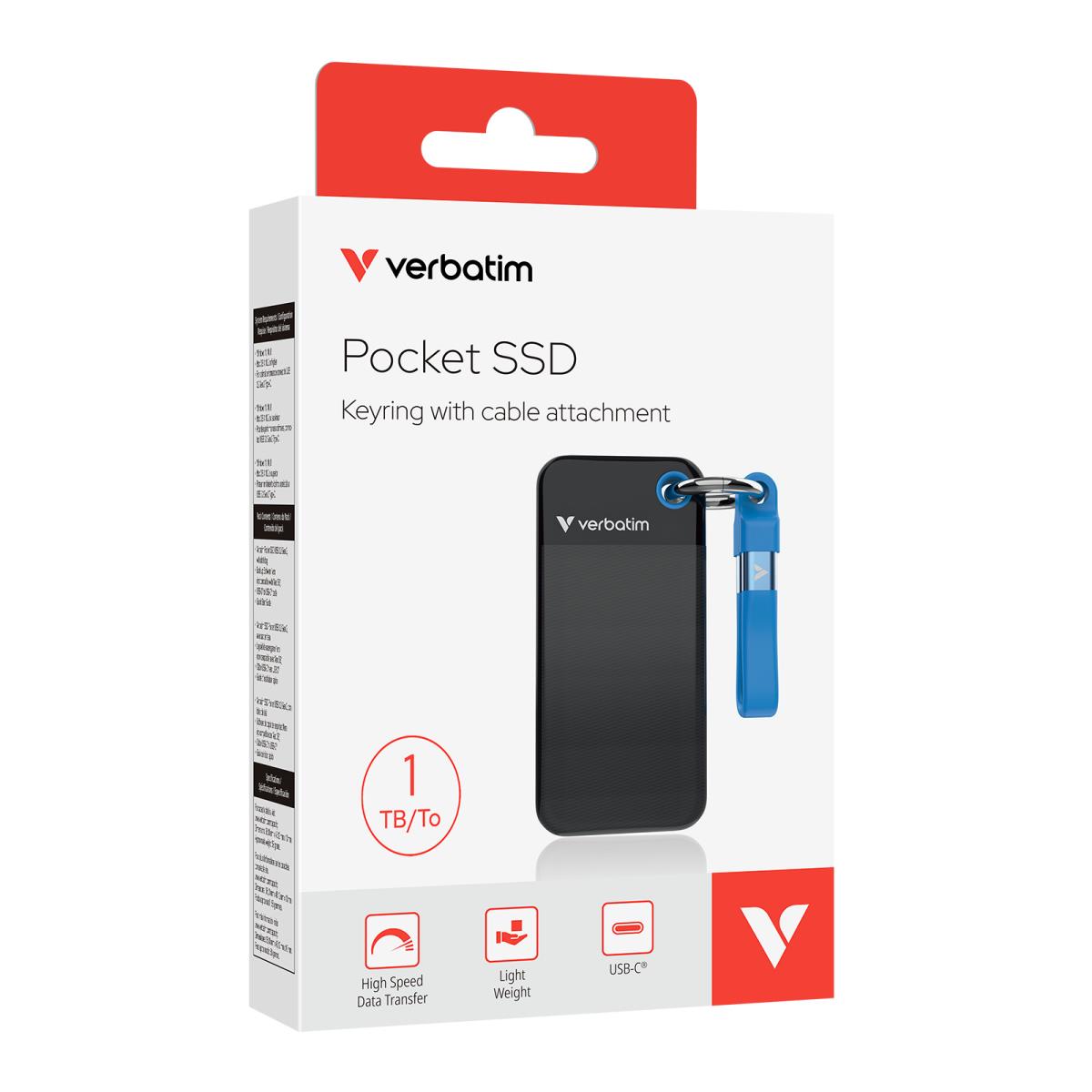 EU Product - SSD 1TB Verbatim Pocket SSD USB 3.2 black/blue retail thumbnail