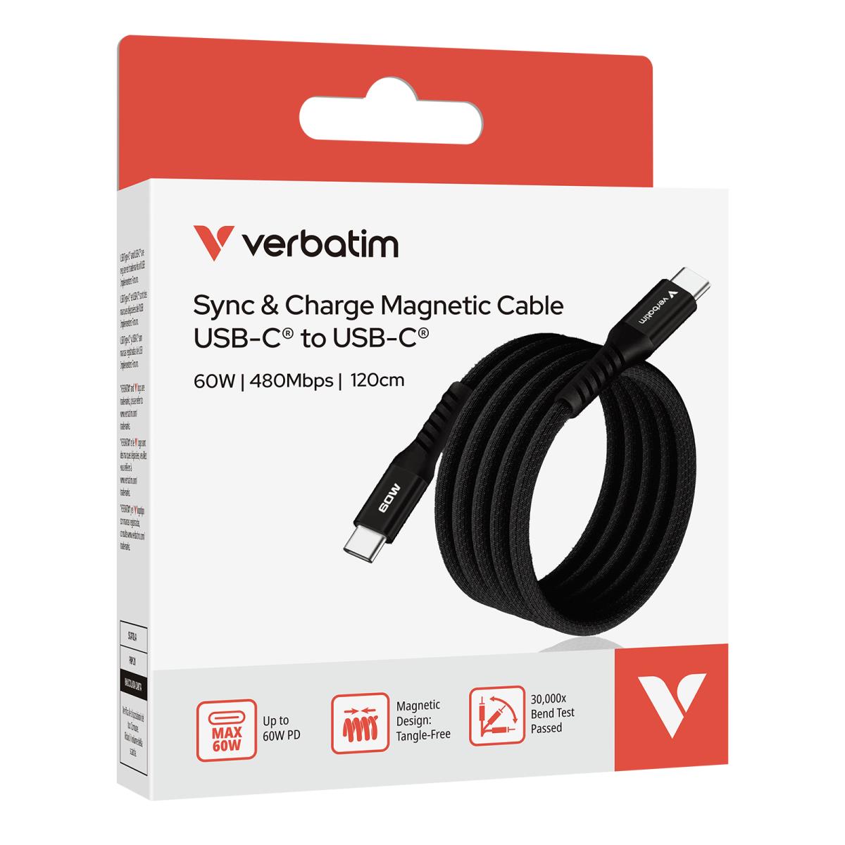 Sync & Charge 60W Magnetic Cable - Black thumbnail