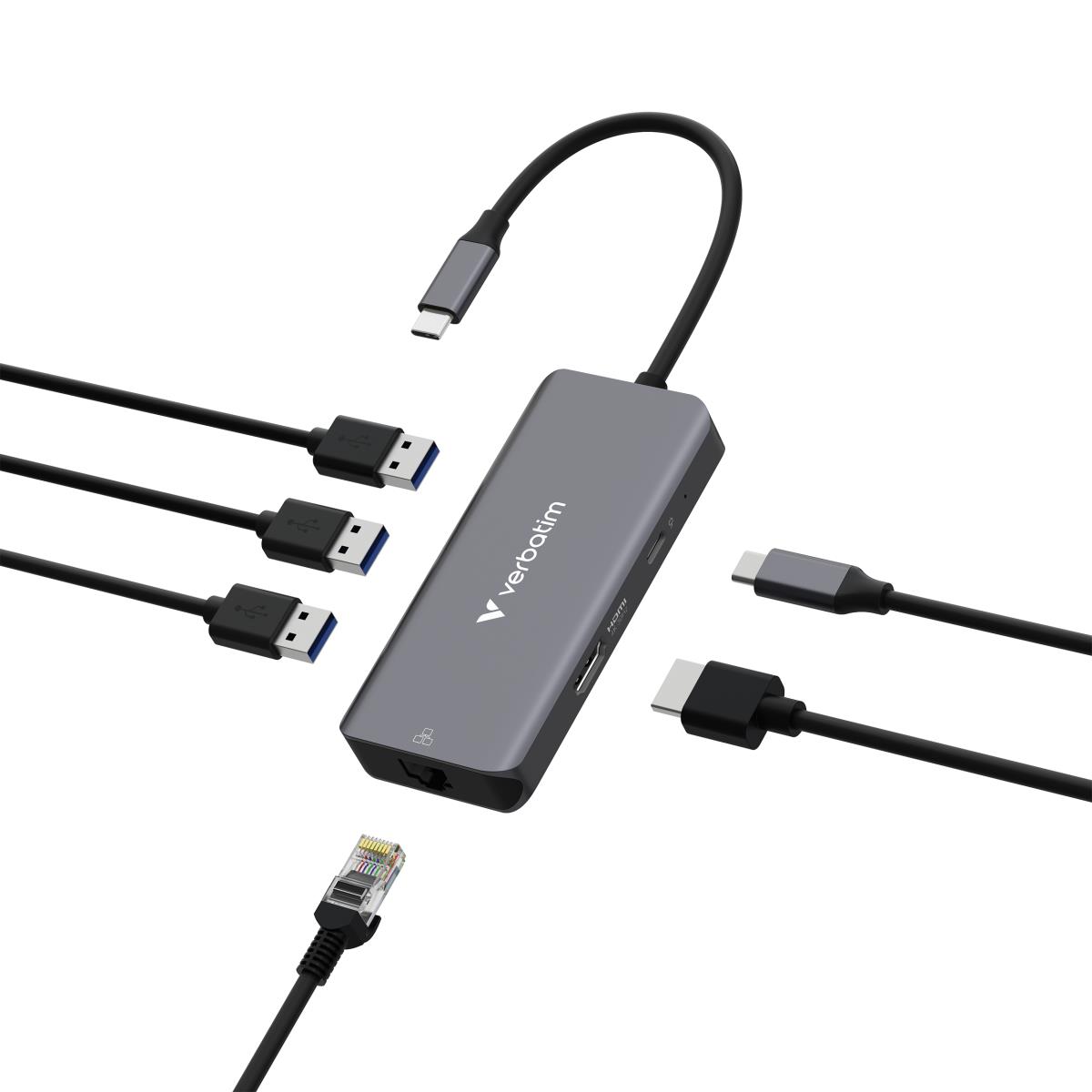 ESSENTIALS  USB-C MULTIPORT HUB 6 PORT WITH RJ45 thumbnail