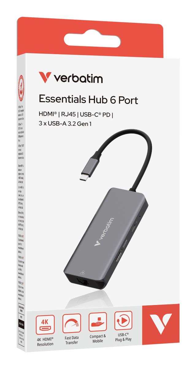 ESSENTIALS  USB-C MULTIPORT HUB 6 PORT WITH RJ45 thumbnail