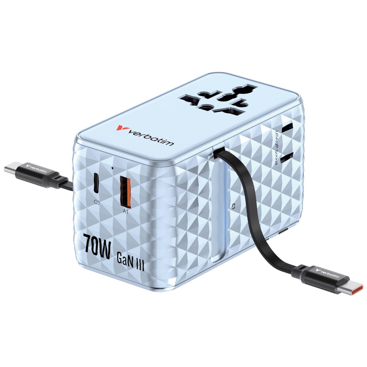 EU Product - Charge'n' Travel 70W 2C retractable Universal - Various Office Accessory thumbnail
