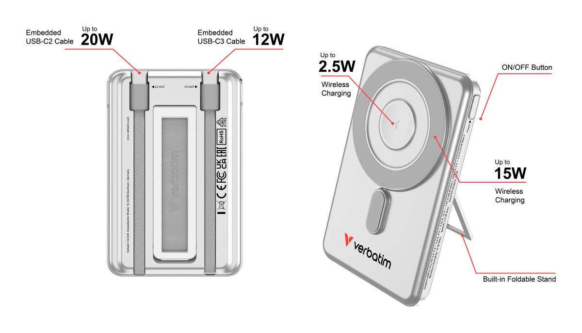 CnG 2C PB Wless 5000mAh Slvr thumbnail