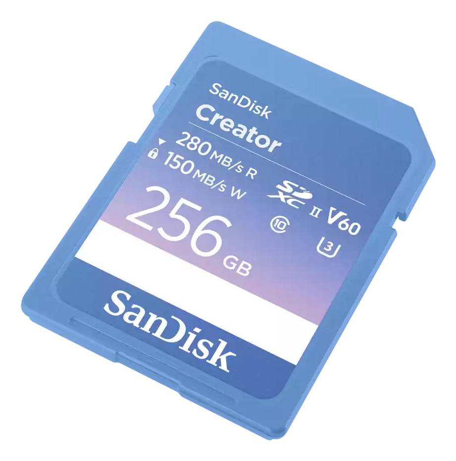 Creator - Flash memory card - 256 GB - Video Class V60 / UHS-II U3 / Class10 - SDXC UHS-II thumbnail