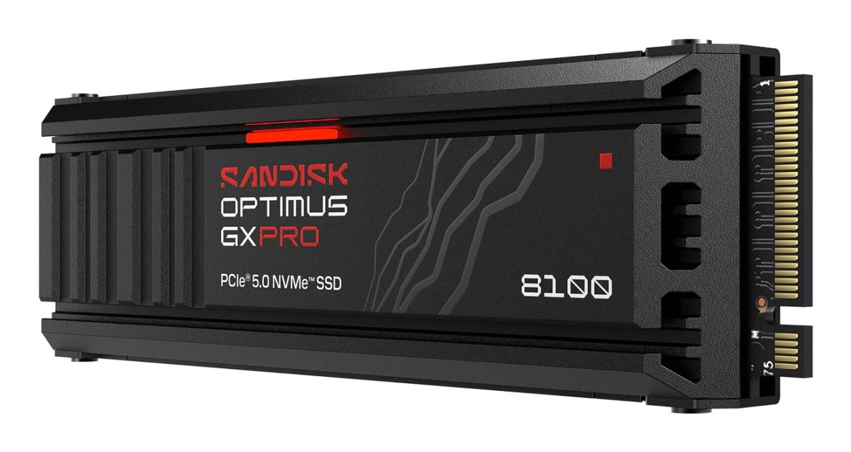 Optimus GX PRO 8100 - SSD - encrypted - 2 TB - internal - M.2 2280 S3-M - PCI Express 5.0 x4 (NVMe) - TCG Opal Encryption 2.02 - integrated heatsink thumbnail