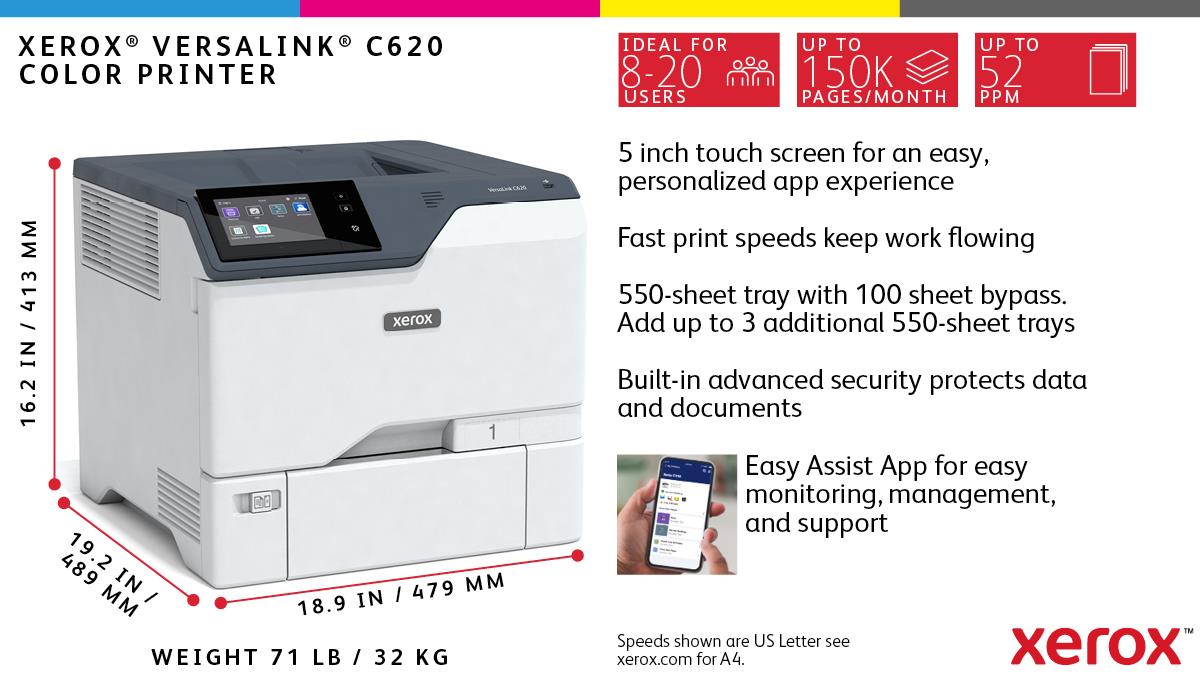 EU Product - VersaLink C620 Duplex Printer 2 - Printer - Laser/Led thumbnail