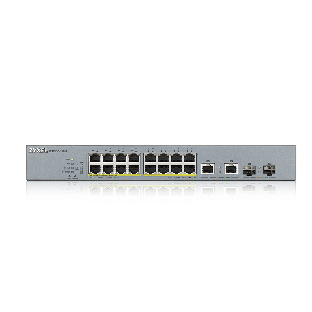 GS1350-18HP 18 Port managed CCTV PoE switch long range 250W  (1 year NCC Pro pack license bundled) thumbnail