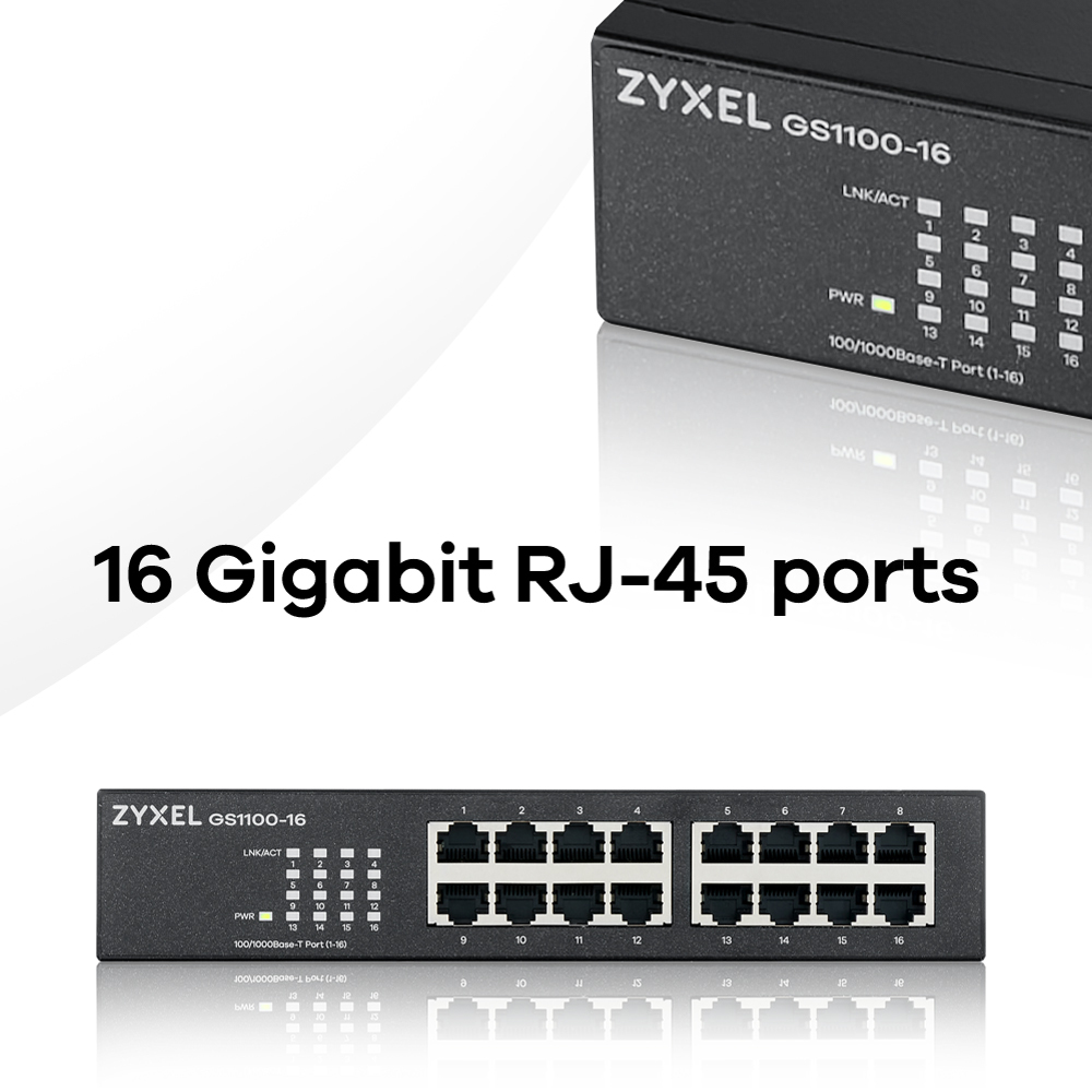 EU Product - GS1100-16ES Slimline Unmanaged+ -+Switch - Switch - 1 Gbps thumbnail