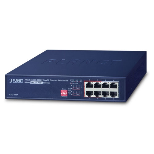 EU Product - PLANET GSD-804P network switch Unmanaged Gigabit Ethernet (10/100/1000) Power over Ethernet (PoE) 1U thumbnail