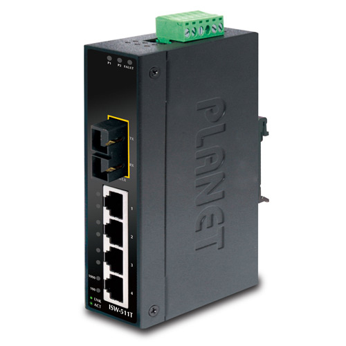 EU Product - PLANET ISW-511T network switch Unmanaged L2 Fast Ethernet (10/100) Black thumbnail