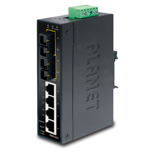 EU Product - PLANET ISW-621 network switch Unmanaged L2 Fast Ethernet (10/100) Black thumbnail