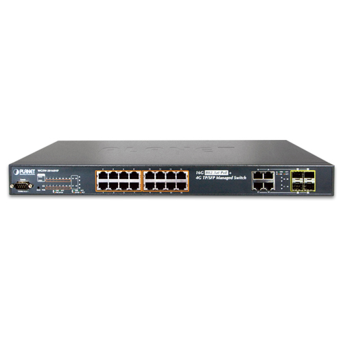 EU Product - PLANET WGSW-20160HP network switch Managed L2+ Gigabit Ethernet (10/100/1000) Power over Ethernet (P thumbnail