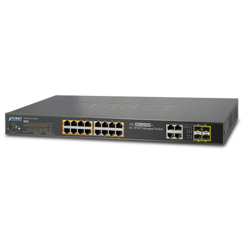 EU Product - PLANET WGSW-20160HP network switch Managed L2+ Gigabit Ethernet (10/100/1000) Power over Ethernet (P thumbnail