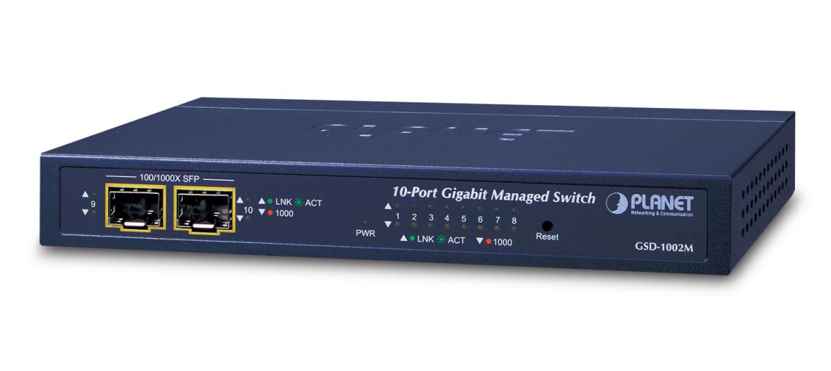 EU Product - PLANET 8-Port GE + 2-Port SFP Managed Desktop Switch thumbnail