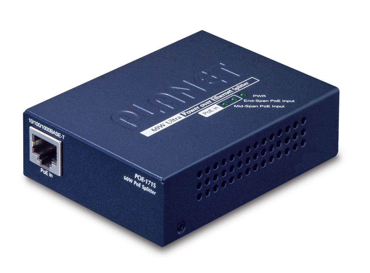 EU Product - PLANET POE-171S network splitter Power over Ethernet (PoE) Blue thumbnail