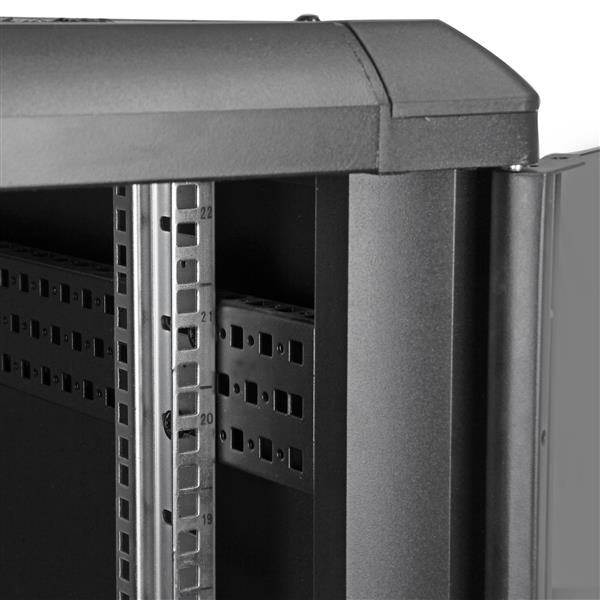 22U Server Rack Cabinet with secure locking door - 4 Post Adjustable Depth (5.5