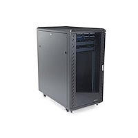 22U Server Rack Cabinet with secure locking door - 4 Post Adjustable Depth (5.5
