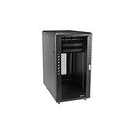 22U Server Rack Cabinet with secure locking door - 4 Post Adjustable Depth (5.5