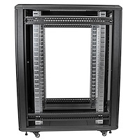 22U Server Rack Cabinet with secure locking door - 4 Post Adjustable Depth (5.5
