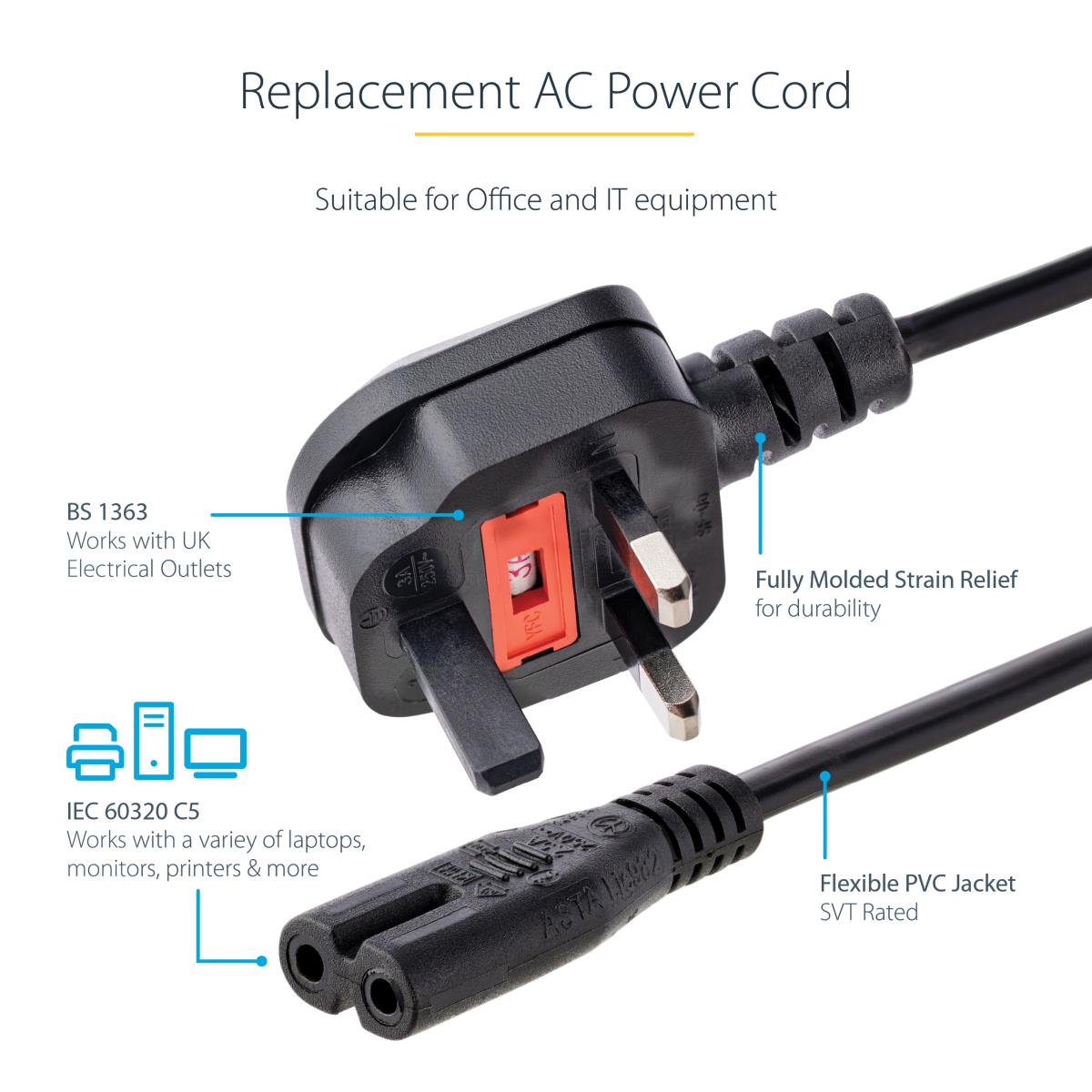 6FT LAPTOP POWER CORD 2 thumbnail