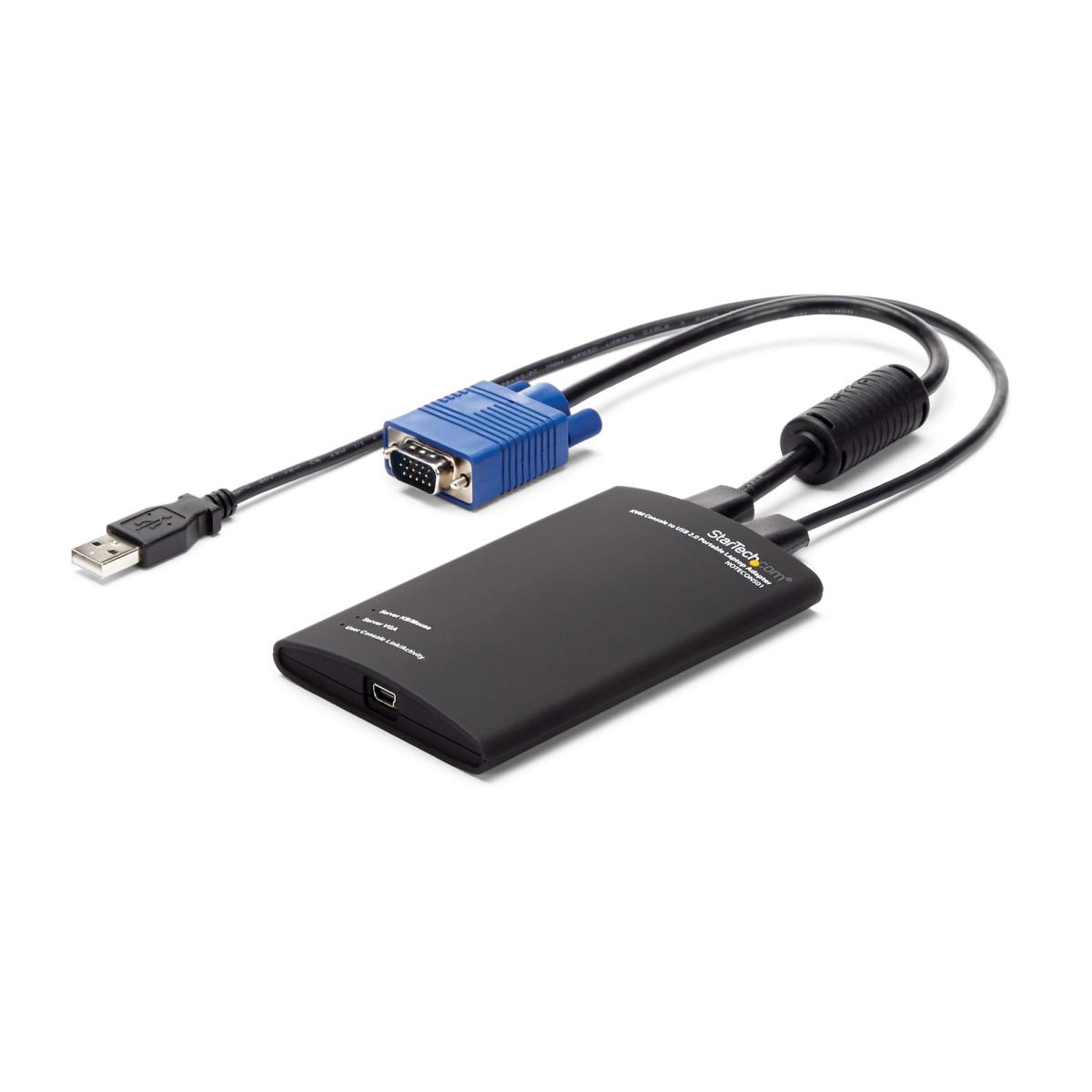 Crash Cart Adapter - 1920 x 1200 - Portable Laptop USB 2.0 to KVM Console (NOTECONS01) - KVM switch - 1 x KVM port(s) - 1 local user - desktop thumbnail