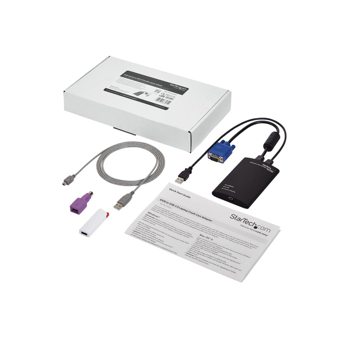 Crash Cart Adapter - 1920 x 1200 - Portable Laptop USB 2.0 to KVM Console (NOTECONS01) - KVM switch - 1 x KVM port(s) - 1 local user - desktop thumbnail