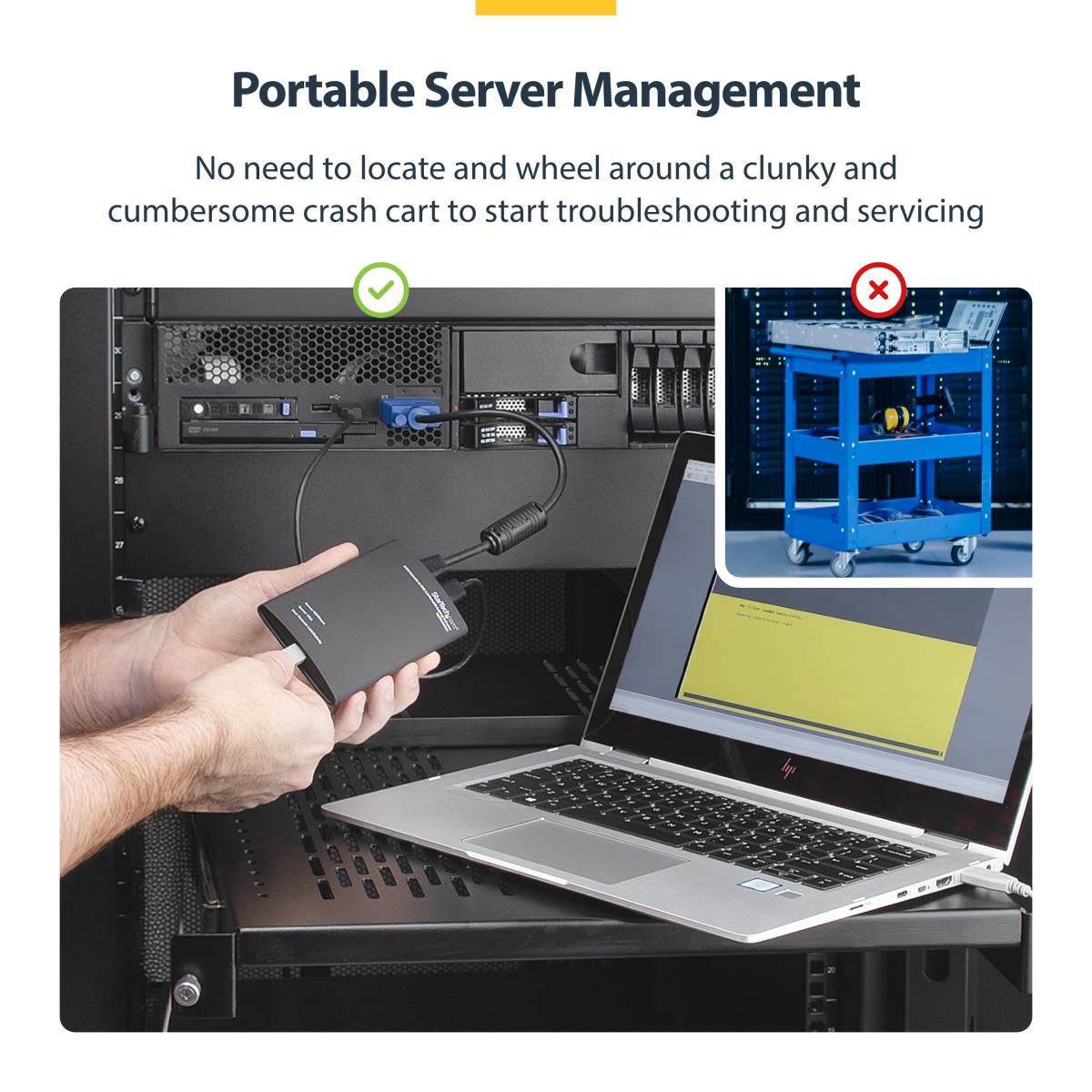 Crash Cart Adapter - 1920 x 1200 - Portable Laptop USB 2.0 to KVM Console (NOTECONS01) - KVM switch - 1 x KVM port(s) - 1 local user - desktop thumbnail