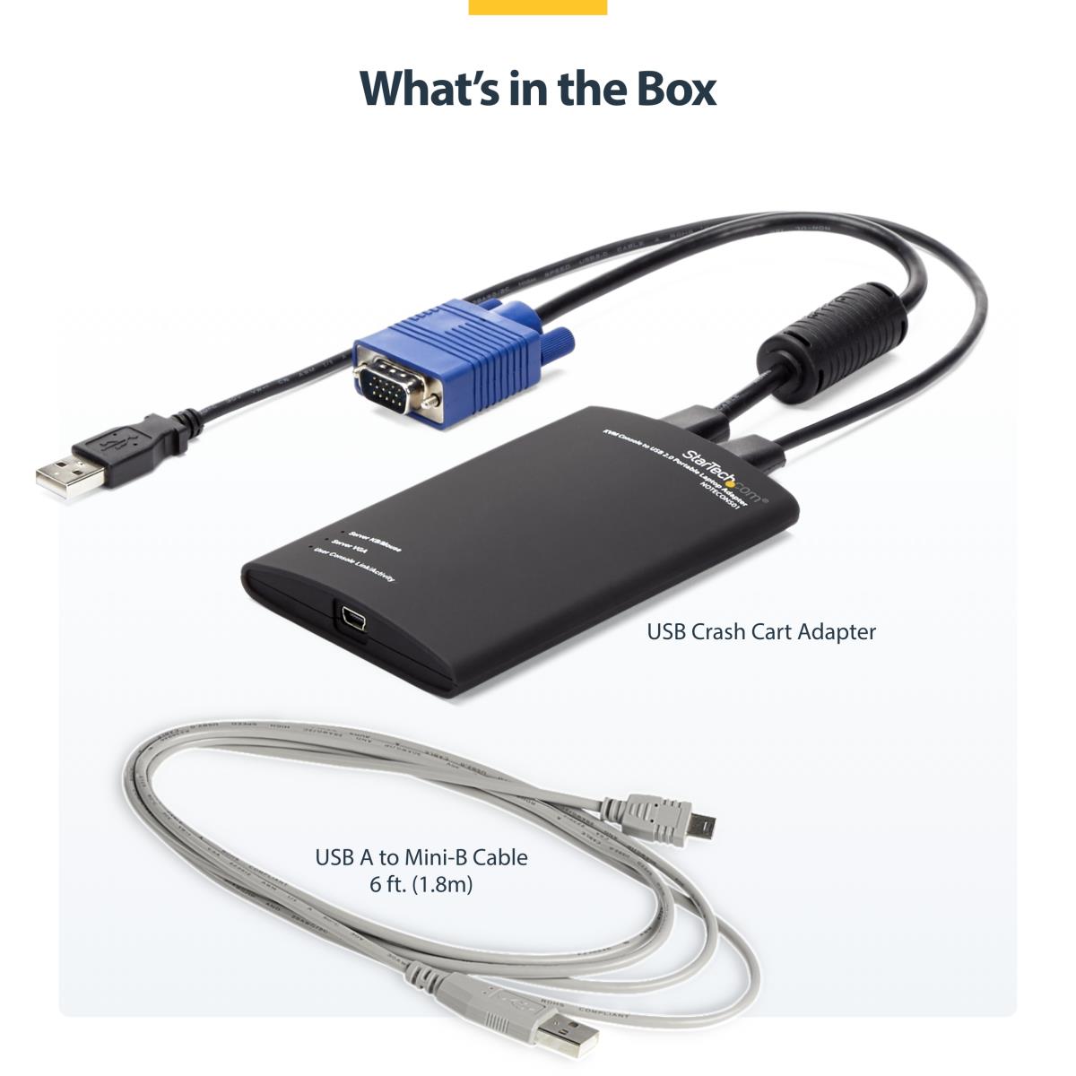 Crash Cart Adapter - 1920 x 1200 - Portable Laptop USB 2.0 to KVM Console (NOTECONS01) - KVM switch - 1 x KVM port(s) - 1 local user - desktop thumbnail