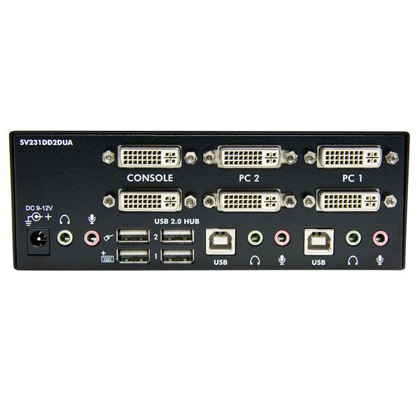 DVI KVM Switch with Audio & USB 2.0 Hub - 2-Port USB KVM Switch - 1920 x 1200 - Dual Monitor KVM Switch (SV231DD2DUA) - KVM / audio / USB switch - 2 x KVM / audio / USB - 1 local user - desktop - for P/N: IM12D1500P, SVA12M2NEUA, SVA12M5NA, USBDVI4N1A10, thumbnail