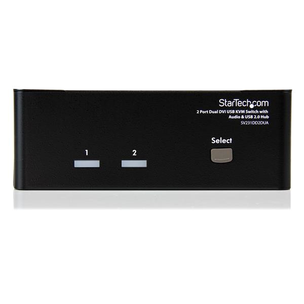 DVI KVM Switch with Audio & USB 2.0 Hub - 2-Port USB KVM Switch - 1920 x 1200 - Dual Monitor KVM Switch (SV231DD2DUA) - KVM / audio / USB switch - 2 x KVM / audio / USB - 1 local user - desktop - for P/N: IM12D1500P, SVA12M2NEUA, SVA12M5NA, USBDVI4N1A10, thumbnail