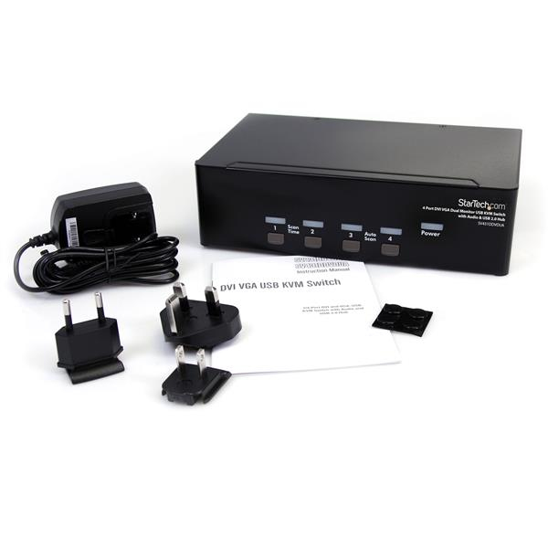 4 PORT DVI VGA DUAL MONITOR KVM thumbnail