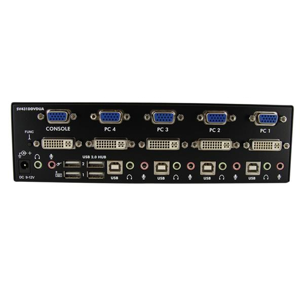 4 PORT DVI VGA DUAL MONITOR KVM thumbnail