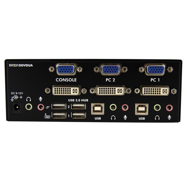 2 PORT DVI VGA DUAL MONITOR KVM thumbnail
