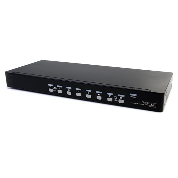 8 Port VGA KVM Switch - 1U Rack Mount - USB VGA KVM Switch with Audio - 1920 x 1440 @60hz - KVM Video Switch (SV831DUSBAU) - KVM / audio switch - 8 x KVM / audio - 1 local user - desktop - for P/N: RK3236BKF, RK4236BKB, RK4242BK24, RK4242BK30, RKCONS1701, thumbnail