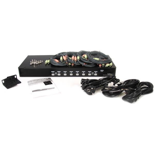 8 Port VGA KVM Switch - 1U Rack Mount - USB VGA KVM Switch with Audio - 1920 x 1440 @60hz - KVM Video Switch (SV831DUSBAU) - KVM / audio switch - 8 x KVM / audio - 1 local user - desktop - for P/N: RK3236BKF, RK4236BKB, RK4242BK24, RK4242BK30, RKCONS1701, thumbnail