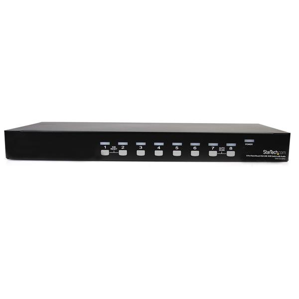 8 Port VGA KVM Switch - 1U Rack Mount - USB VGA KVM Switch with Audio - 1920 x 1440 @60hz - KVM Video Switch (SV831DUSBAU) - KVM / audio switch - 8 x KVM / audio - 1 local user - desktop - for P/N: RK3236BKF, RK4236BKB, RK4242BK24, RK4242BK30, RKCONS1701, thumbnail