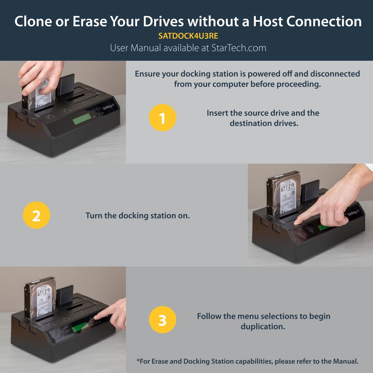 4 Bay USB 3.0/ eSATA Hard Drive Duplicator Dock for 2.5