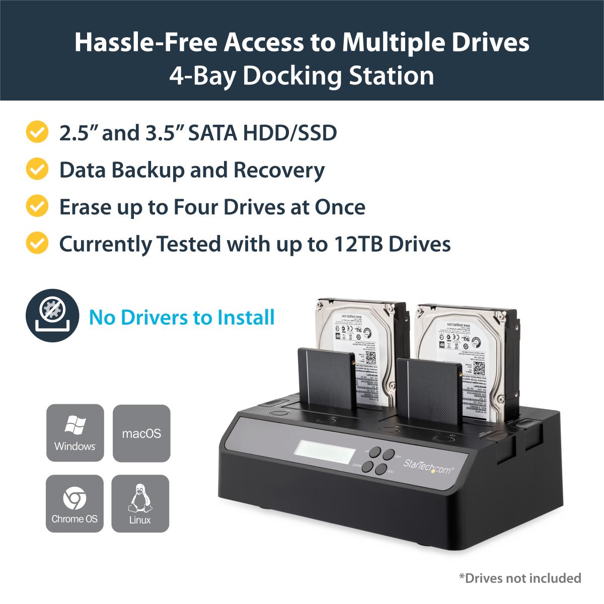 4 Bay USB 3.0/ eSATA Hard Drive Duplicator Dock for 2.5