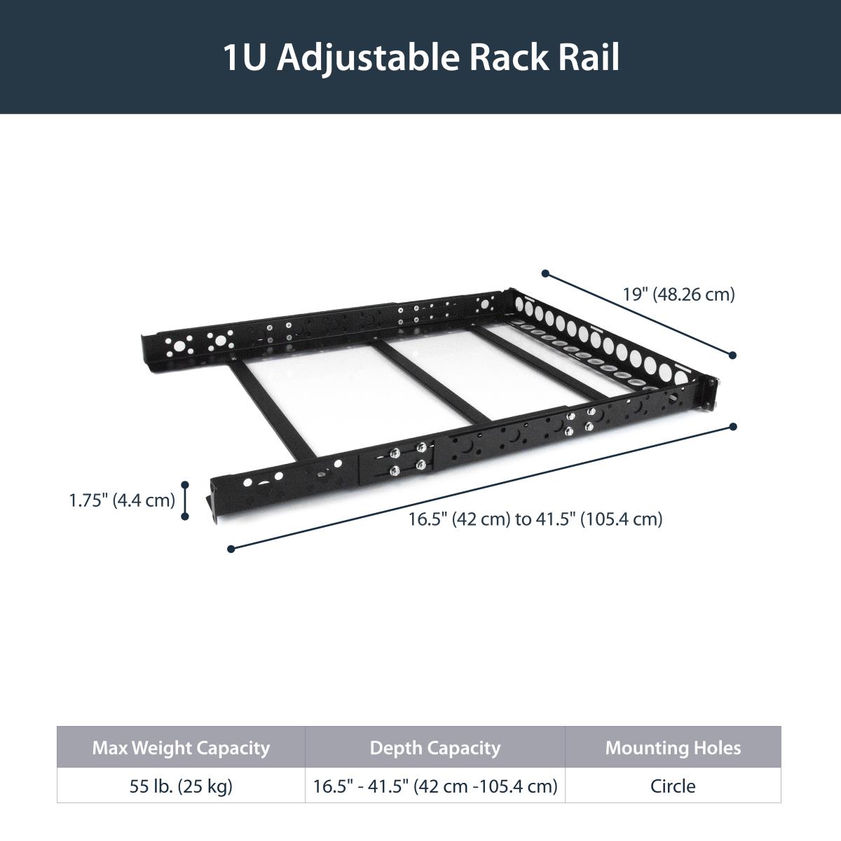 UNIVERSAL SERVER RACK RAILS 1U thumbnail