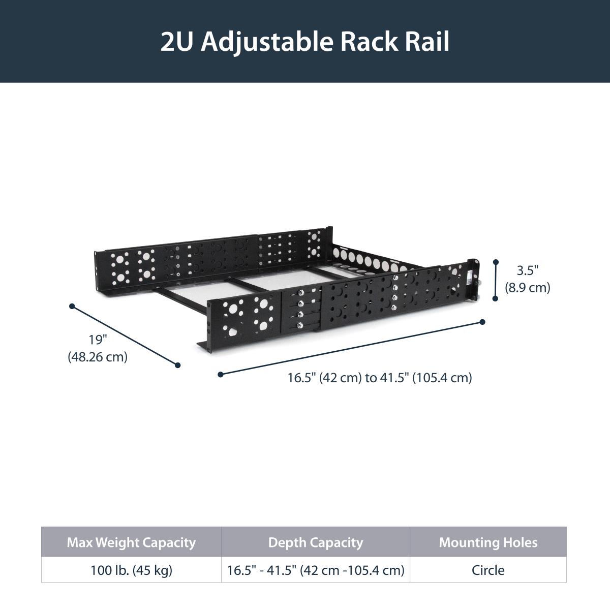 UNIVERSAL SERVER RACK RAILS 2U thumbnail